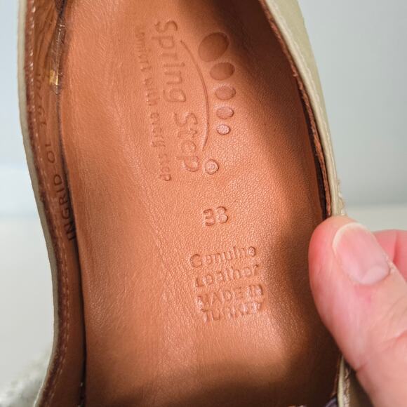 SPRING STEP INGRID Shoes Womens 7.5-8 Olive Green Comfort Casual Minimalist Boho - Picture 7 of 9